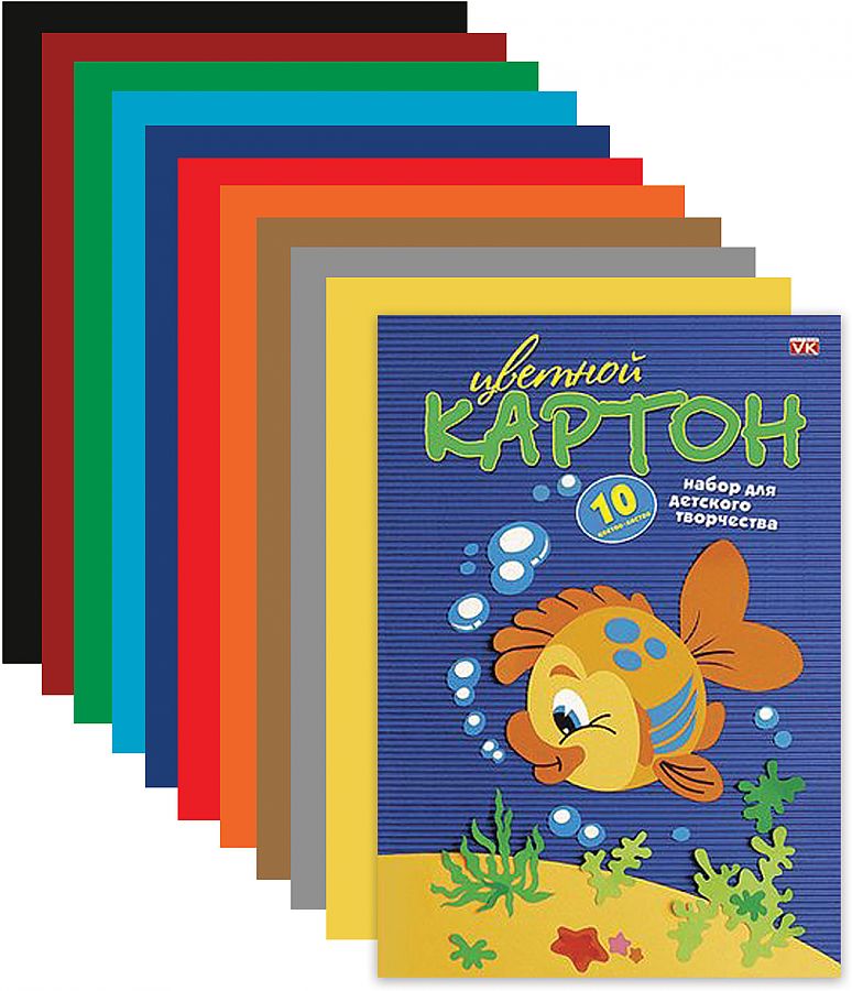 Цветной картон с рисунком для творчества