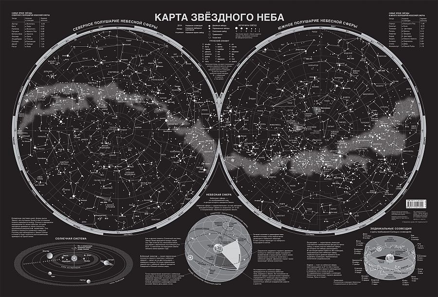 Карта звездного неба в определенную дату онлайн бесплатно для печати