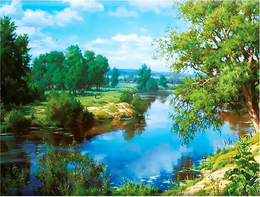 Картина на берегу реки